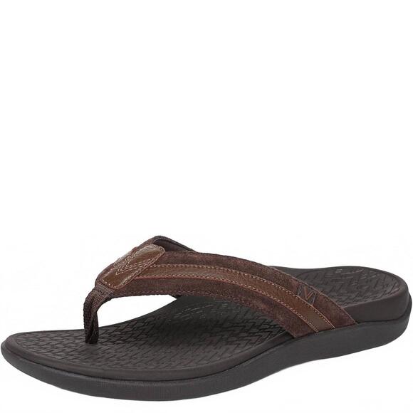 NEW VIONIC men\'s tide ii toe post sandal in chocolate ganache main image 6